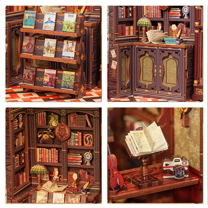 Green Owl Bookstore - DIY Wooden Miniature Kit